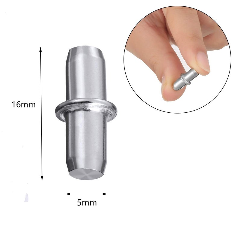 Delatanus 50 Pieces Shelf Pegs 5mm Cabinet Furniture Shelf Support Pegs Nickel Plated - Image 2